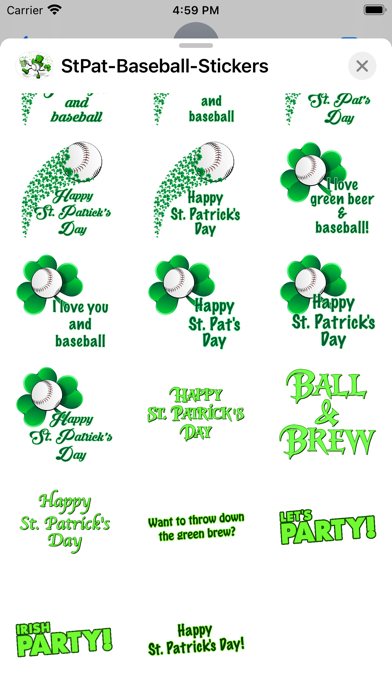 St Pat's Baseball Stickers Screenshot