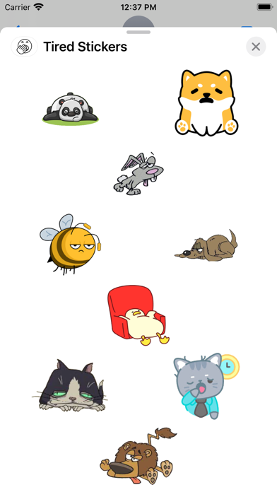 Screenshot #1 pour Tired Stickers