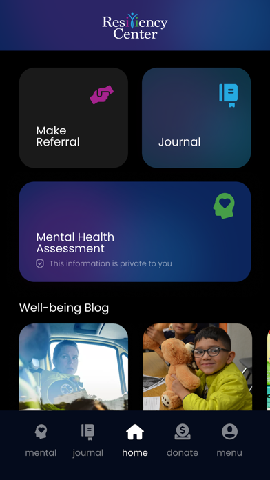 Resiliency Center Screenshot