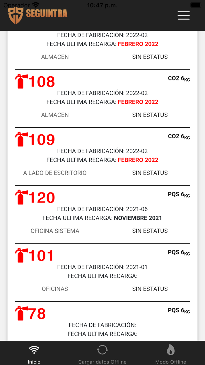 Revisión de Extintores