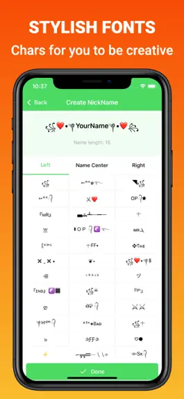 Game screenshot NickName - Special Characters apk