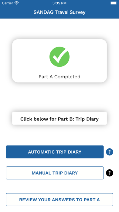 SANDAG Travel Survey Screenshot