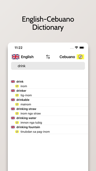 Cebuano-English Dictionary Screenshot