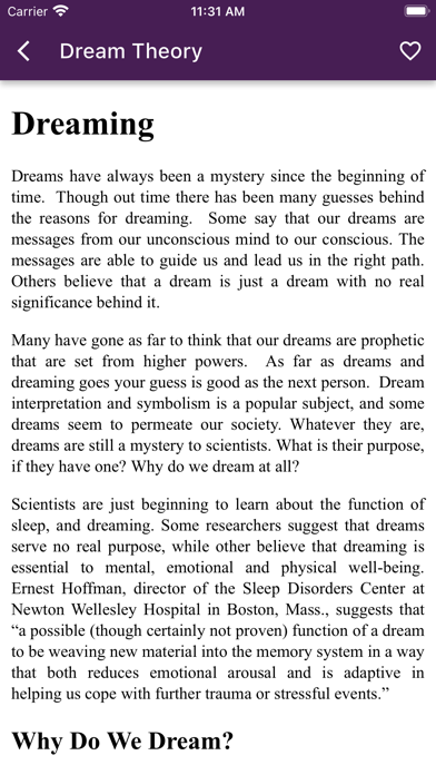 Dream Meanings - Dictionary Screenshot
