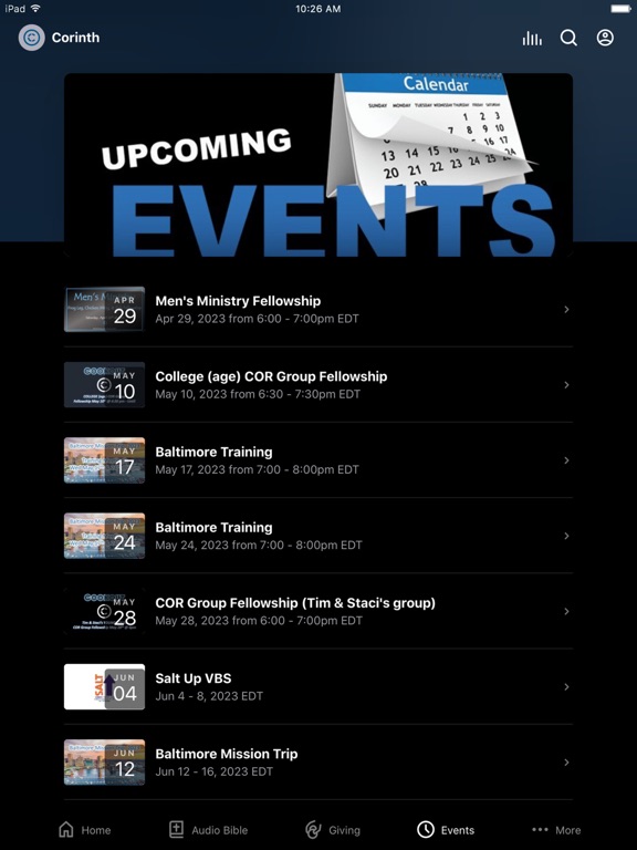 Corinth Church iPad screenshot 3 - Lifestyle app