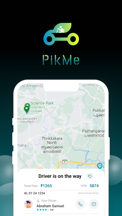 PikMe Cabs Screenshot