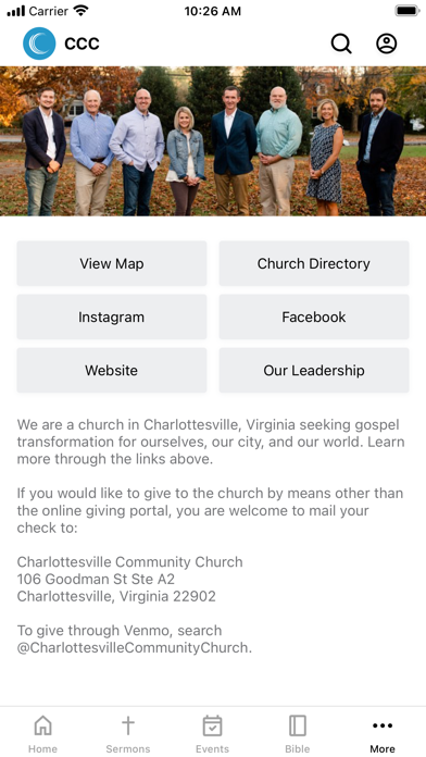 C'ville Community Church Screenshot