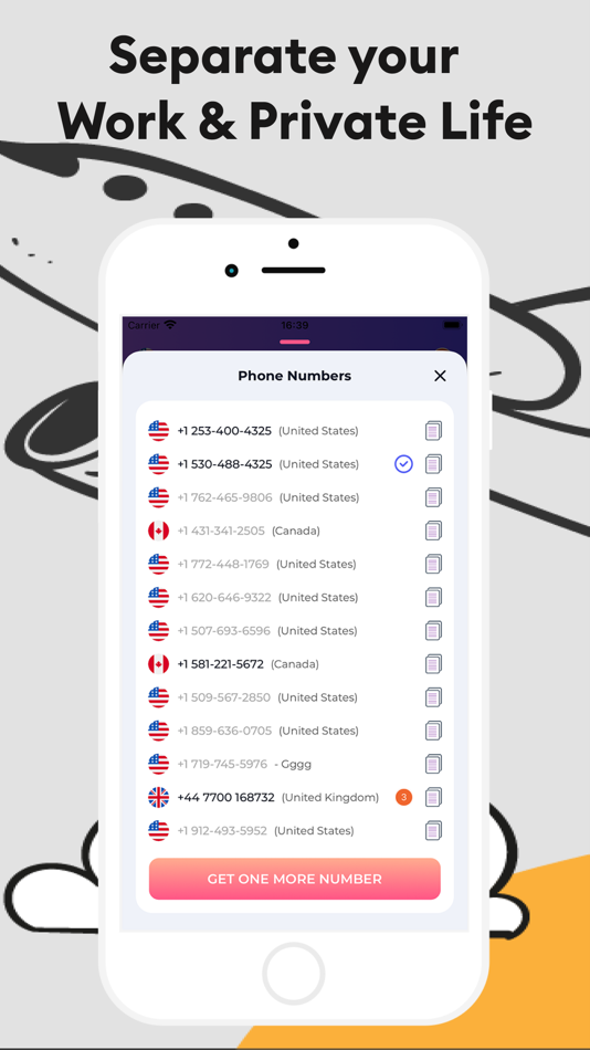 #7. GSM+ Second Phone Number (iOS) By: Mobile Victory