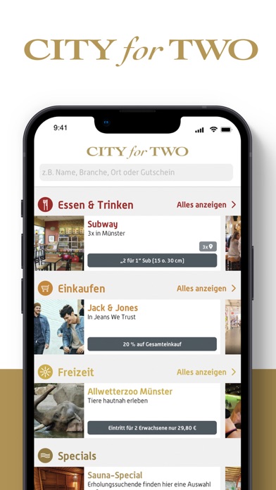 CITY for TWO - GutscheinApp Screenshot
