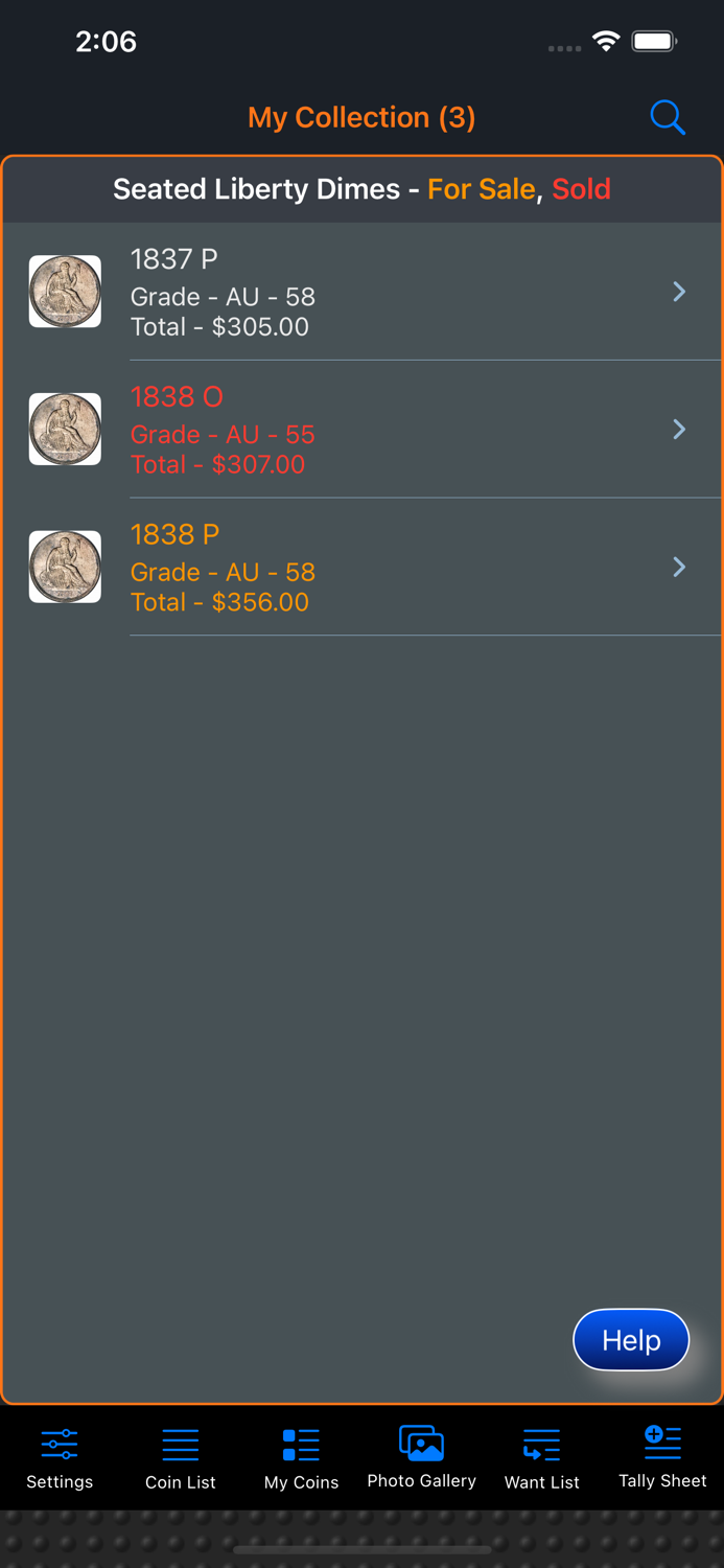 Seated Liberty Dime Collection