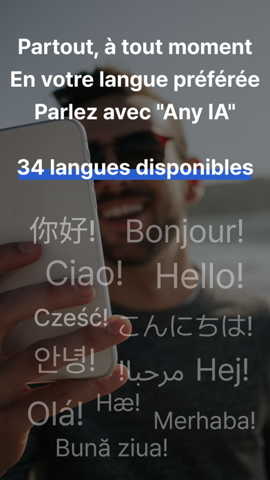 Screenshot #1 pour Any: AI Tuteur de Conversation