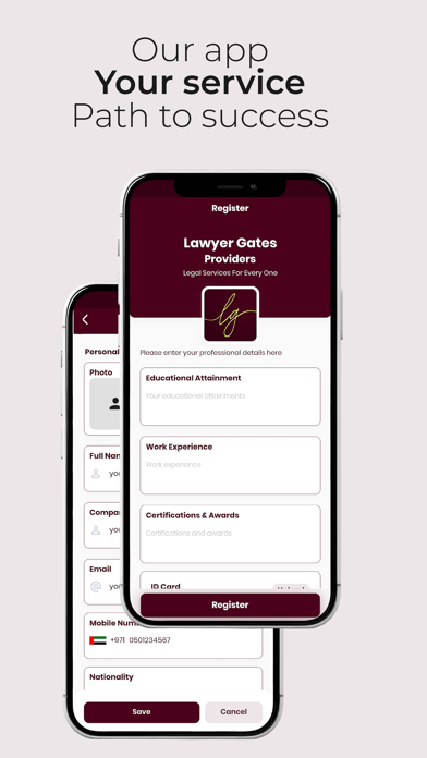 Lawyer Gates: Service Provider Screenshot