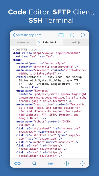 Screenshot #1 pour Textastic Code Editor