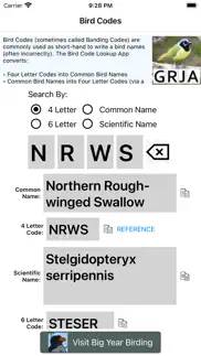 bird code lookup iphone screenshot 1