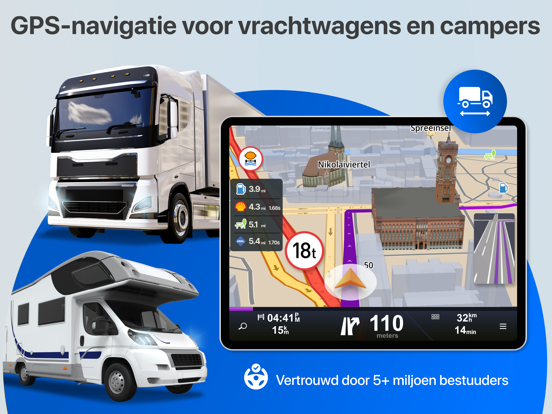 Sygic GPS Truck & Caravan iPad app afbeelding 1