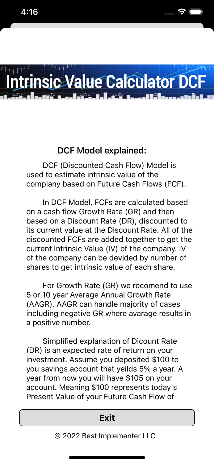 Intrinsic Value Calculator DCF