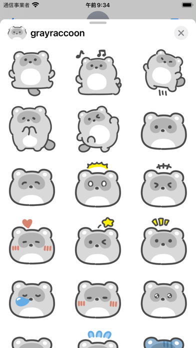 gray raccoon sticker Screenshot