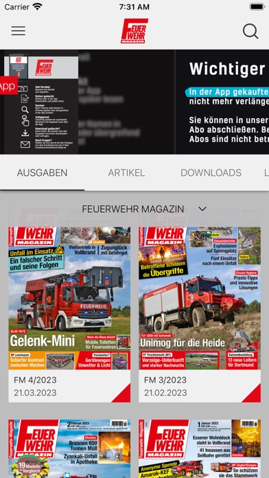 Feuerwehr Magazin Screenshot