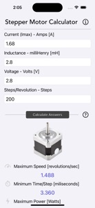 Stepper Motor Calculator screenshot #1 for iPhone