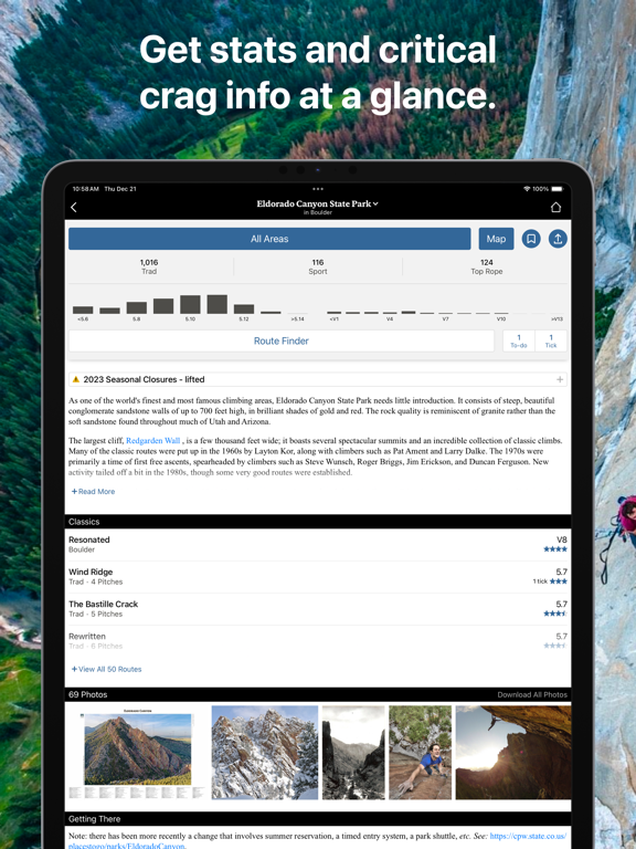 Mountain Project iPad screenshot 5 - Sports app
