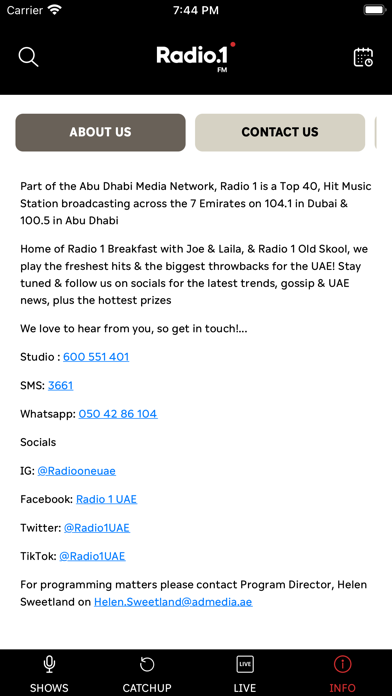 Radio 1 UAE Screenshot