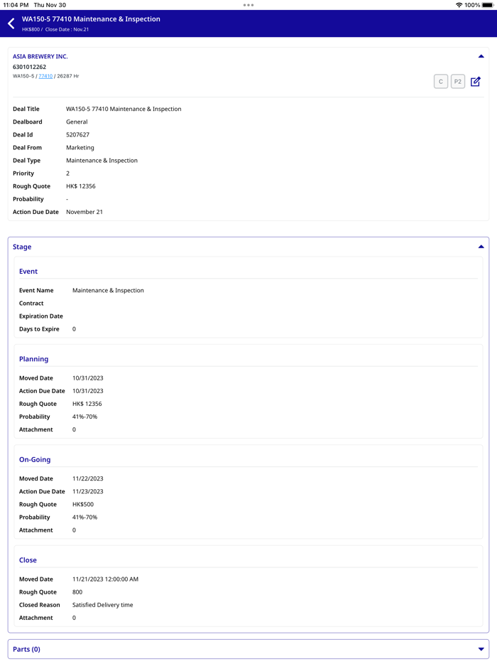 Komatsu Aftersales Support App