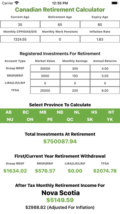 Canadian Retirement Calculator screenshot-5