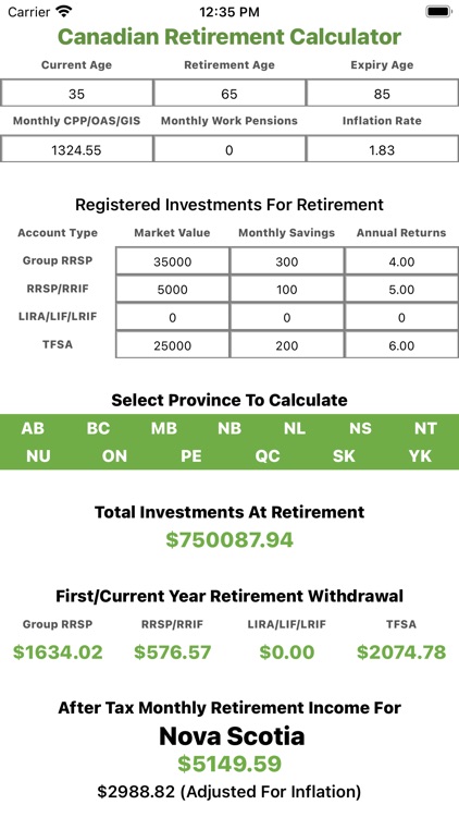 Canadian Retirement Calculator screenshot-5