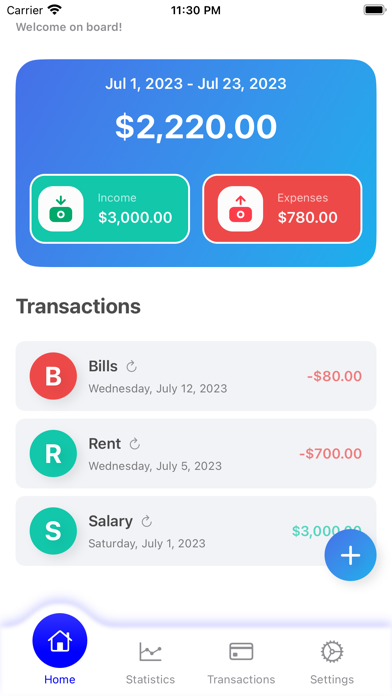 Wallet Board Screenshot
