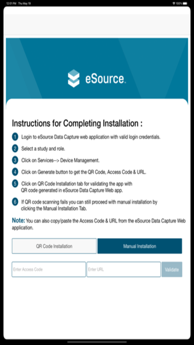 eSource Data Capture Live Screenshot
