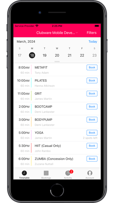 Clubware Fit Screenshot