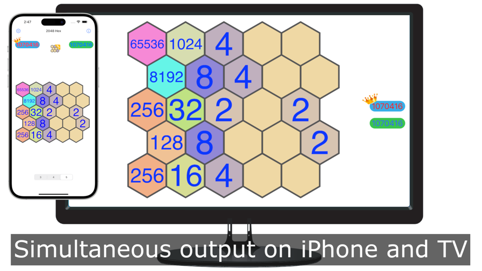 #1. 2048 Hexagon (iOS) By: Ming-hua Wu