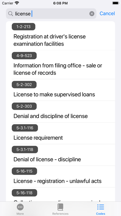 Colorado Law Codes Screenshot