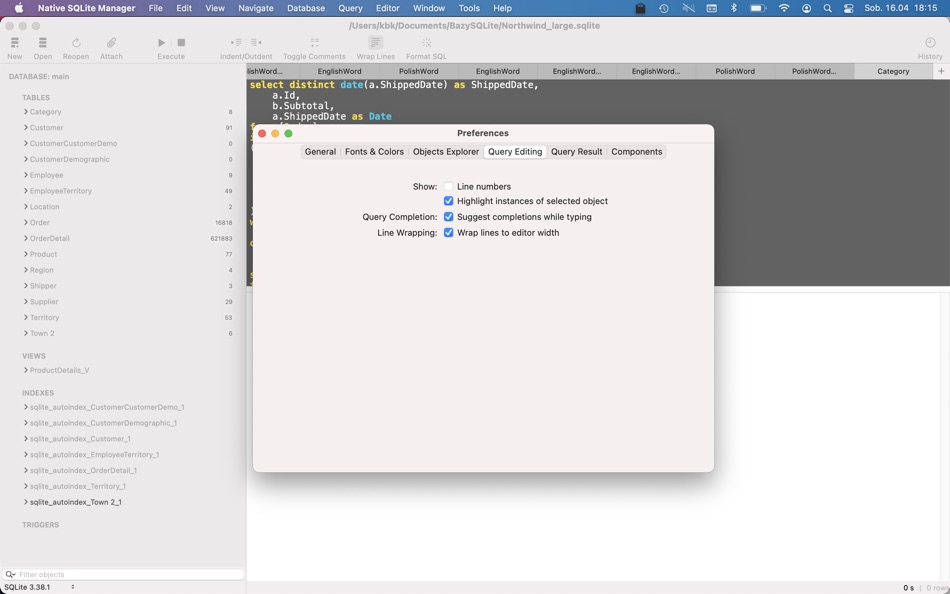 #8. Native SQLite Manager (macOS) 来自: Krystian Kolodziej