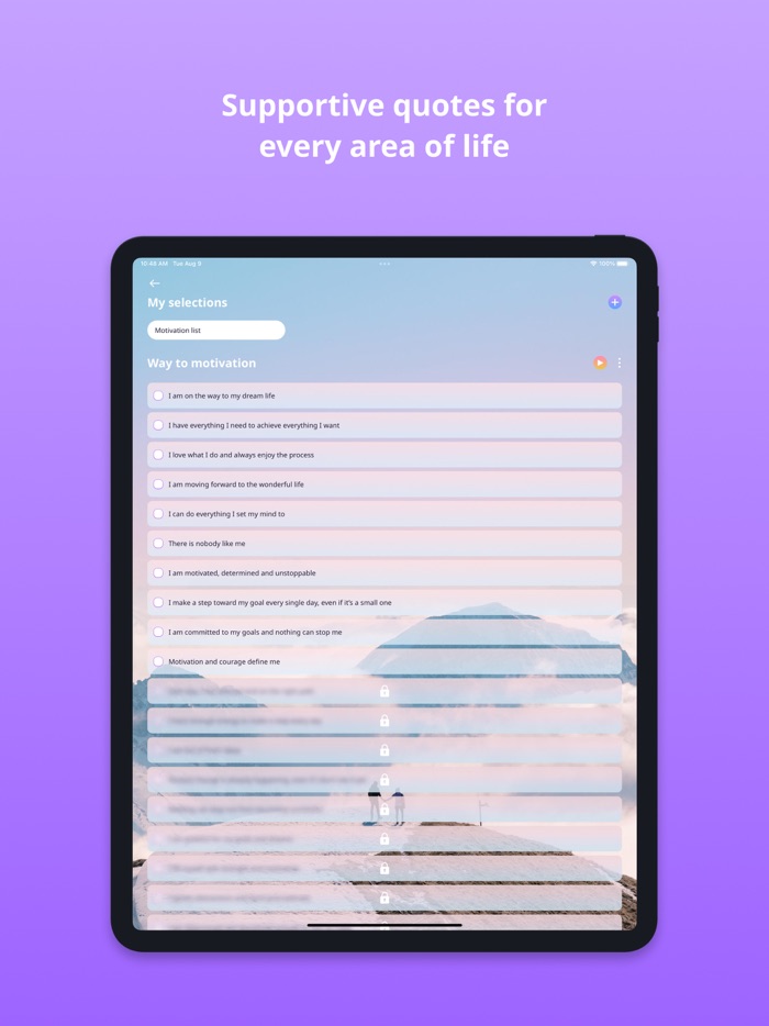 Affirmations and daily quotes
