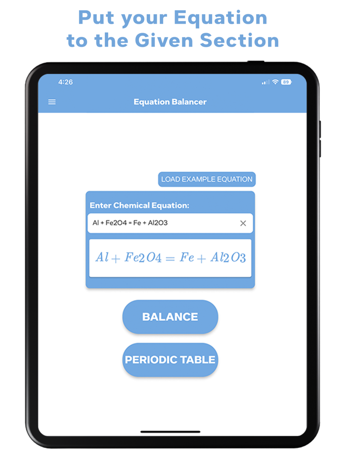 Chemical Equation Balancer App