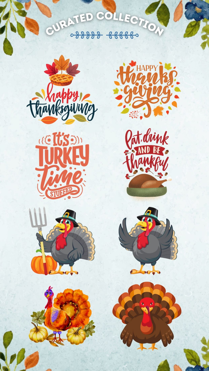 100 Thanksgiving Day Stickers