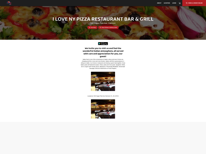 I Love NY Pizza Restaurant