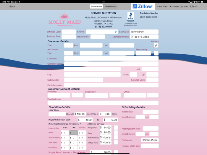 Molly Maid Quotations