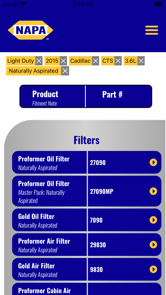 #5. NAPA Filters (iOS) 由: Premium guard Inc