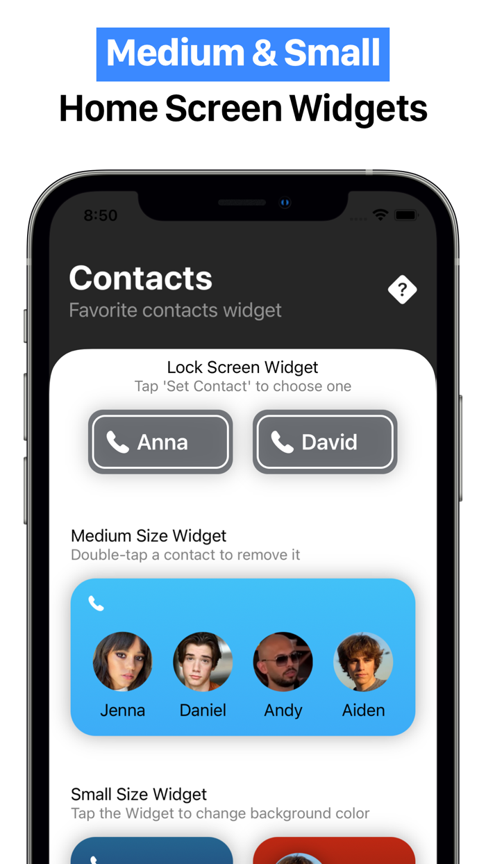 Contacts - LockWidget BFF