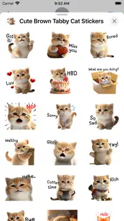 cute brown tabby cat stickers iphone screenshot 3