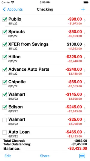 Accounts 3 Lite - Checkbook screenshot 2