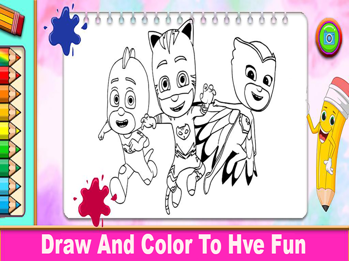 P j Super Heroes Coloring