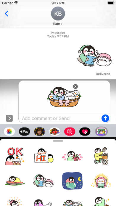 Cute Penguin 10 Stickers pack Screenshot