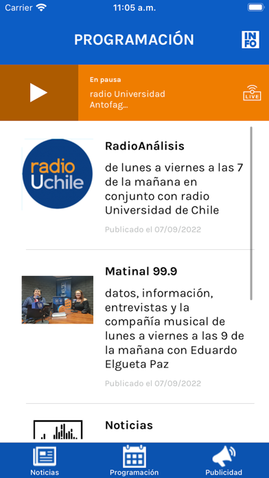 Radio Universidad Antofagasta Screenshot