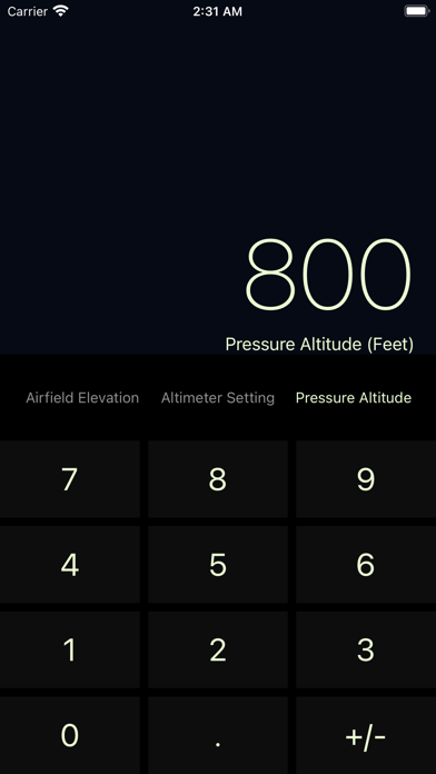 Pressure Altitude Screenshot