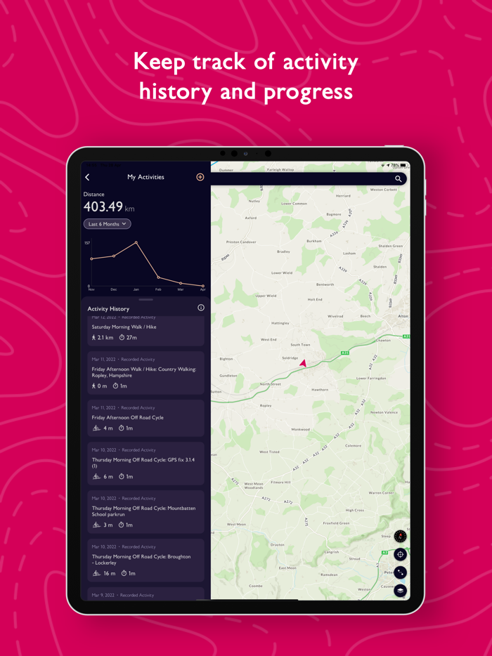 OS Maps Hiking and Bike Trails
