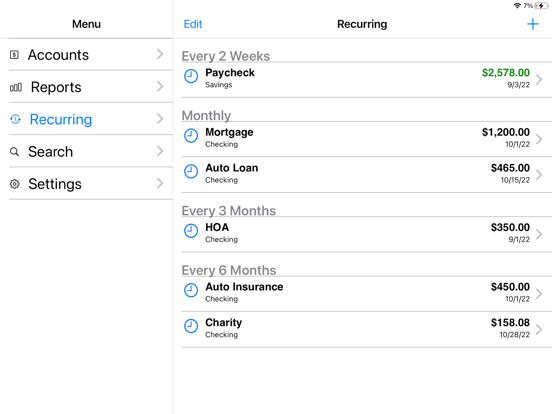 Accounts 3 Lite - Checkbook iPad screenshot 5 - Finance app