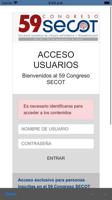 Congreso SECOT 59 Screenshot